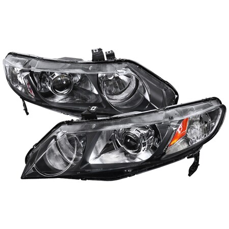 Spec-D Tuning 06-11 Honda Civic Projector Headlights - Black 2LHP-CV064JM-RS